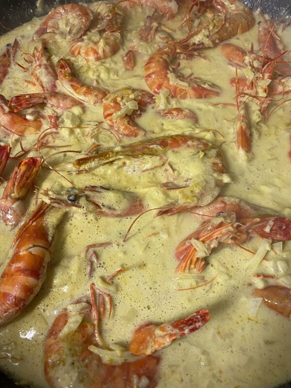 crevettes curry coco