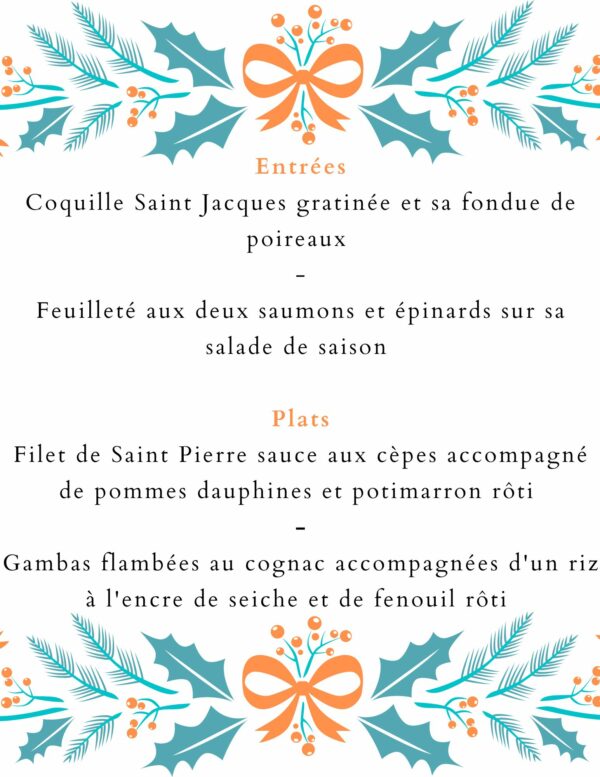 menu fêtes